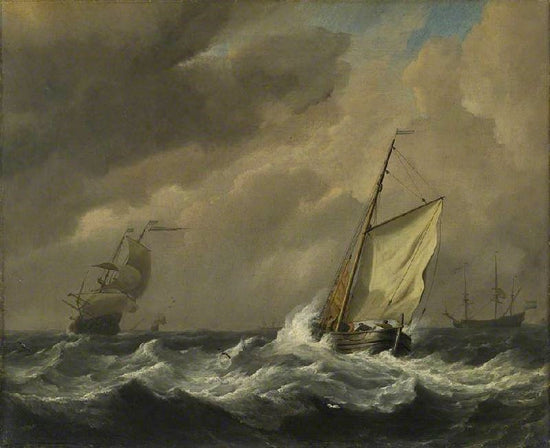 A Small Dutch Vessel Close-Hauled In A Strong Breeze by Willem van de Velde
