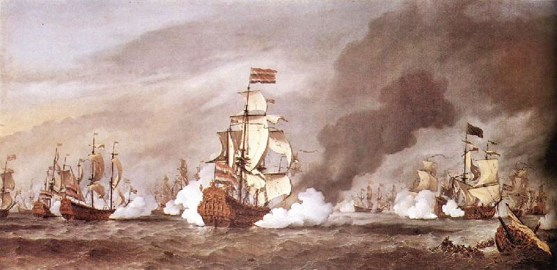 The Battle At Texel by Willem van de Velde