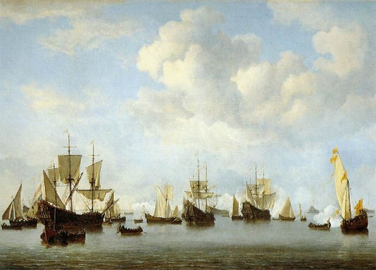 The Dutch Fleet In The Goeree Straits (Guinea) by Willem van de Velde