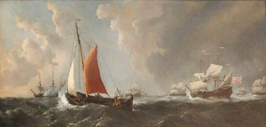 A Storm: An English Galliot Beating To Windward In A Gale by Willem van de Velde