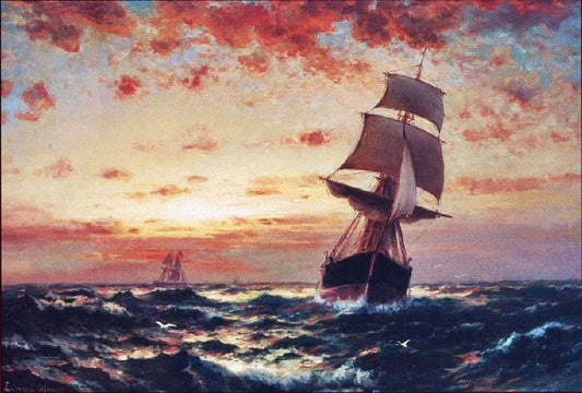 Ships At Sea by Edward Moran
