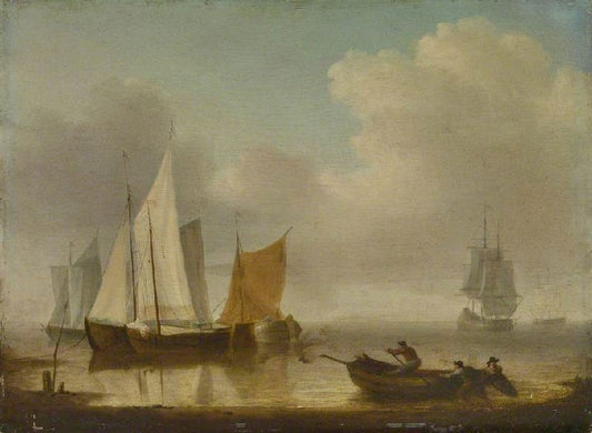 Dutch Vessels Becalmed Near The Shore by Willem van de Velde