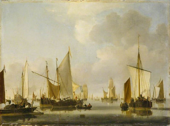 Fishing Boats In A Calm by Willem van de Velde