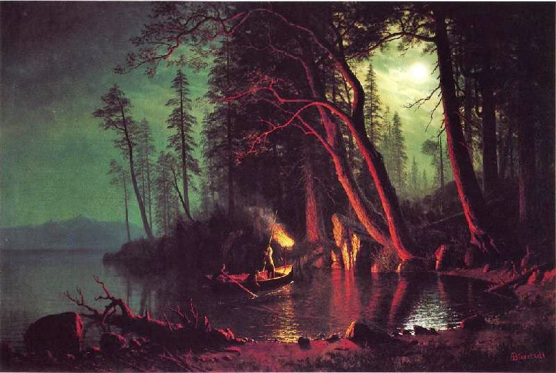 LAKE TAHOE, SPEARING FISH BY TORCHLIGHT