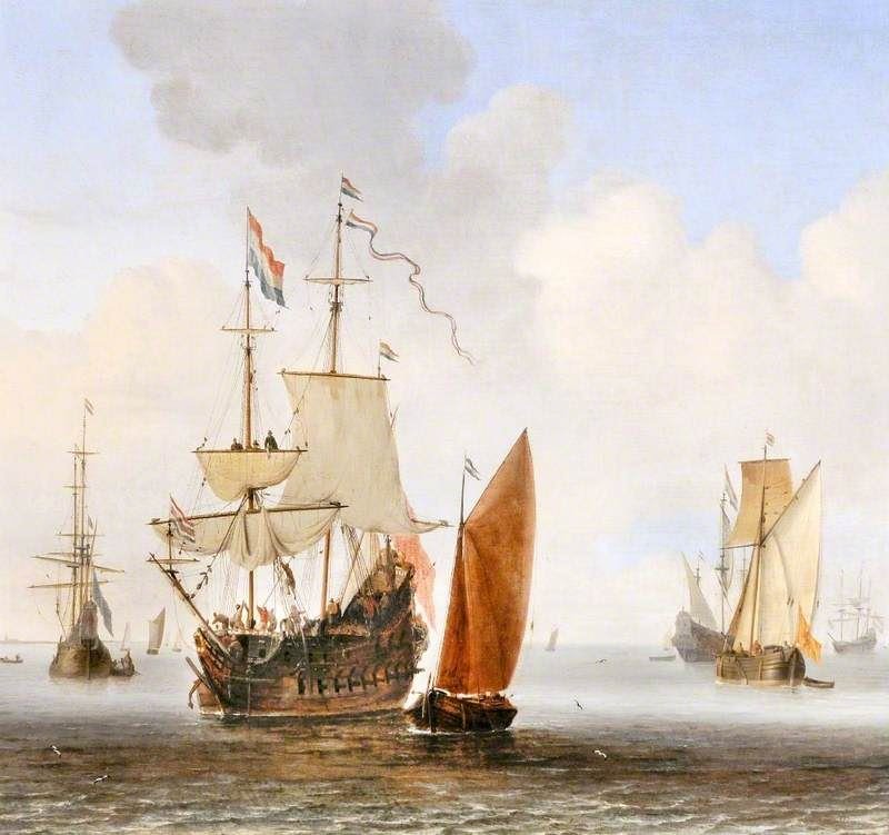 Shipping In A Calm by Willem van de Velde