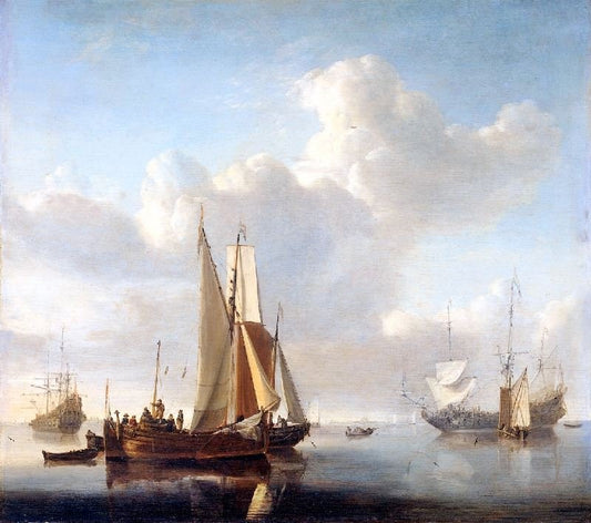 Ships Off The Coast, 1660 by Willem van de Velde