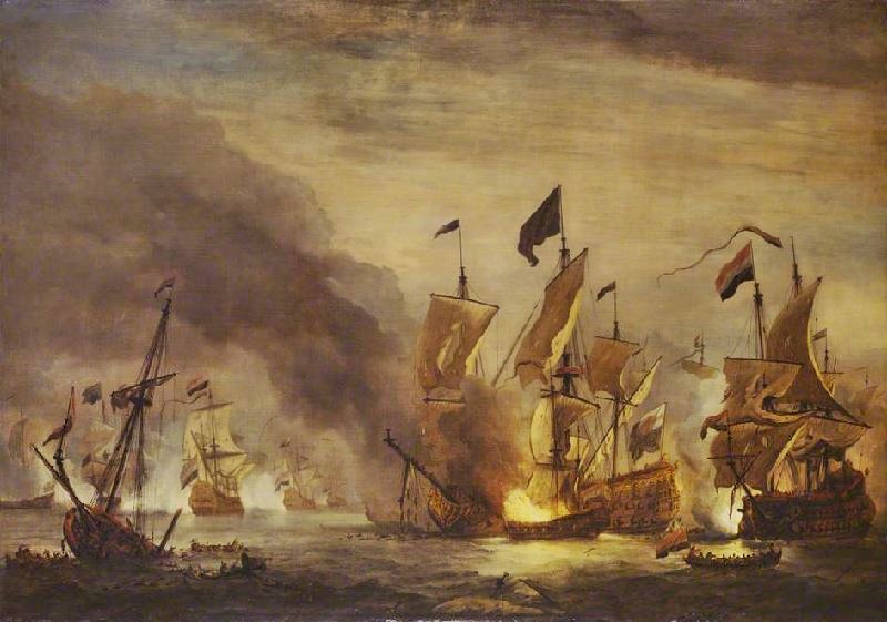 THE BURNING OF HMS ’ROYAL JAMES’ AT THE BATTLE OF SOLEBAY, 28 MAY 1672