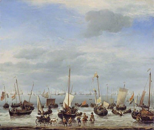 The Embarkation Of Charles Ii At Scheveningen by Willem van de Velde