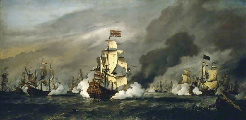 The ’Gouden Leeuw’ At The Battle Of The Texel, 21 August 1673 by Willem van de Velde