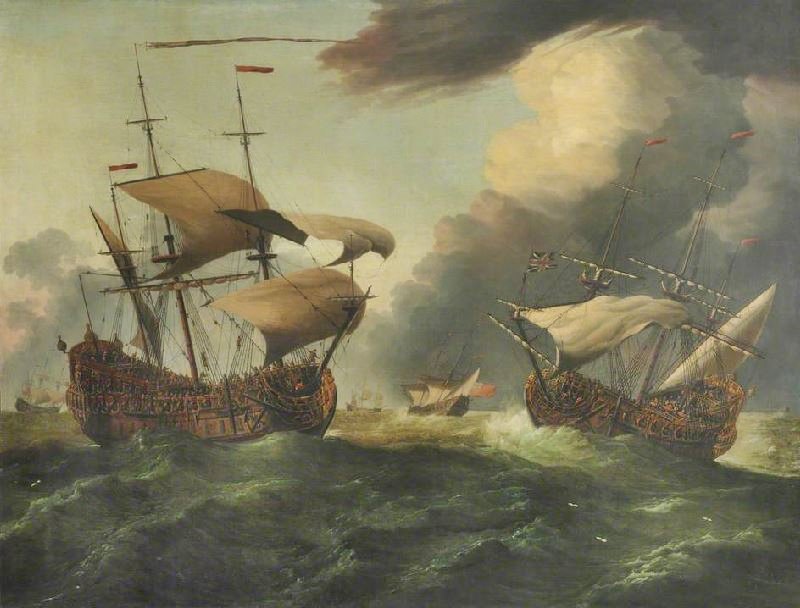 Two English Third-Rates At Sea In A Gale by Willem van de Velde