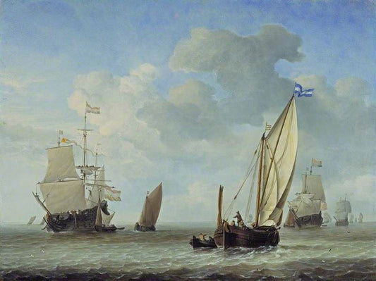 Vessels In A Breeze by Willem van de Velde