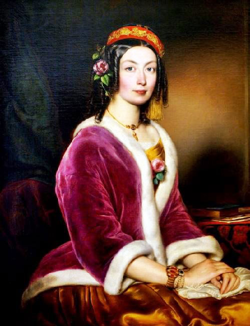 Portrait Of A Woman In Velvet by József Borsos