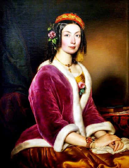 Portrait Of A Woman In Velvet by József Borsos