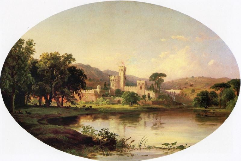 Castle By A Lake by Jasper Francis Cropse