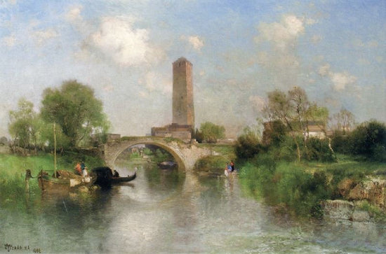 Bridge And Tower At Torcello by Thomas Moran