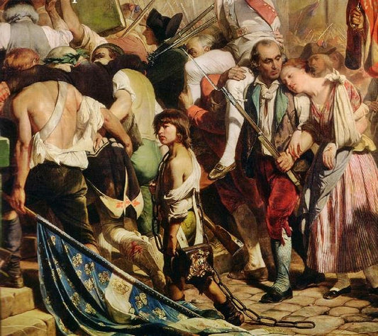 The Conquerors Of The Bastille Before The Hotel De Ville In 1789 (Detail) by Paul Delaroche