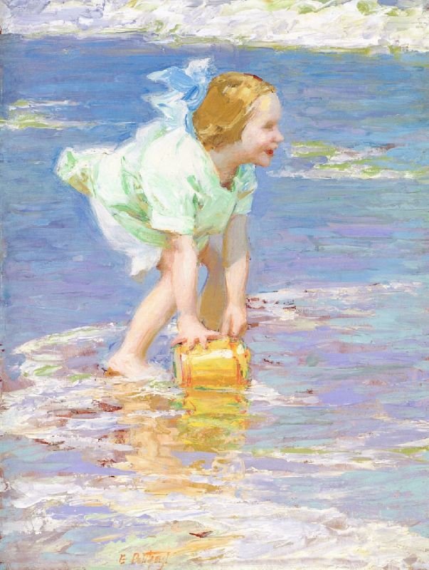 Little Girl In Green by Edward Potthast