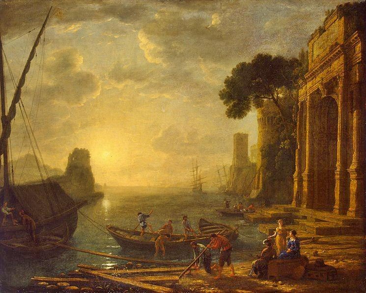 Port De Pêche Au Coucher Du Soleil by Claude Lorrain (Gellée)