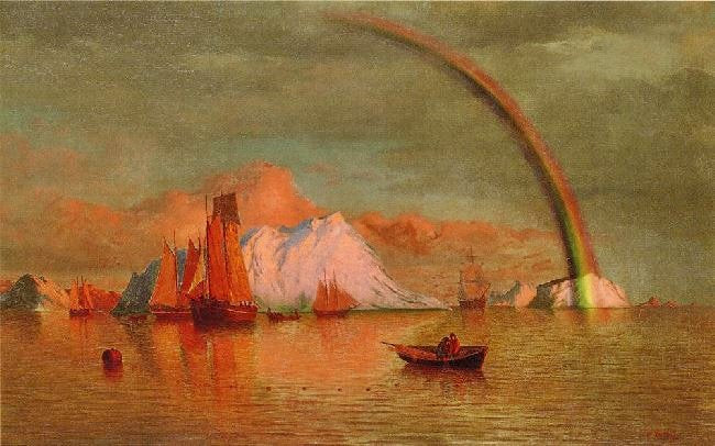 Arctic Sunset With Rainbow by William Bradford