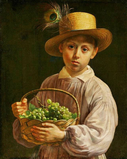 Portrait Of A Boy In A Straw Hat by Ivan Khrutsk