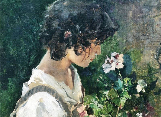 Italian Girl With Flowers by Joaquin Sorolla y Bastida