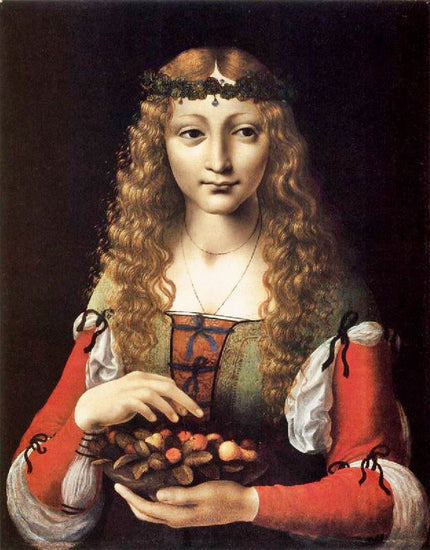 Girl With Cherries by Giovanni Ambrogio de Predis