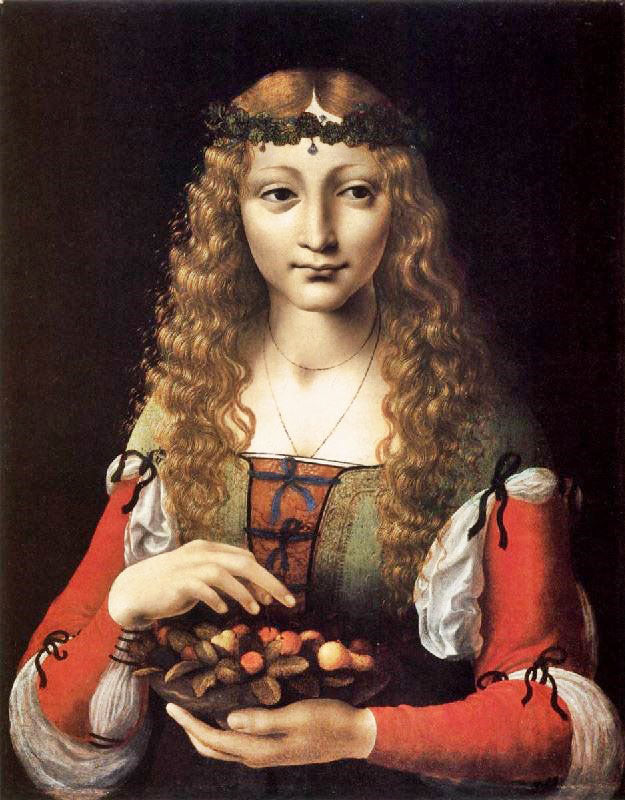 Girl With Cherries by Giovanni Ambrogio de Predis