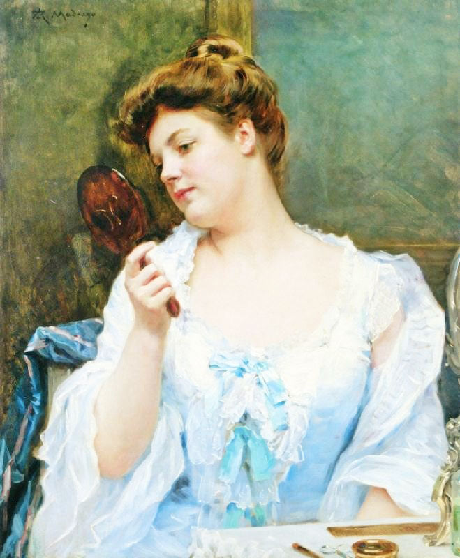 A Young Beauty At Her Vanity by Raimundo de Madrazo y Garreta
