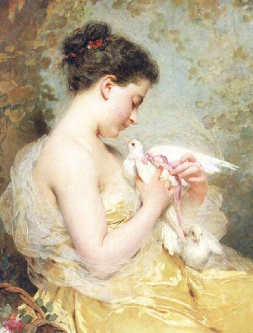 A Beauty With Doves by Charles Chaplin
