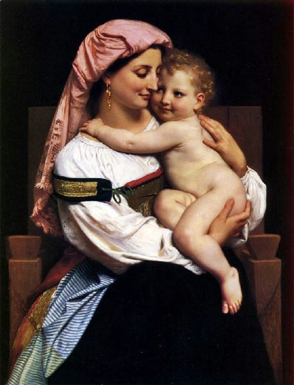 Woman Of Cervara And Her Child by William Bouguereau