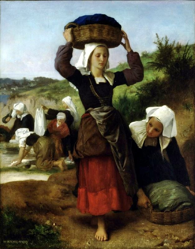 Washerwomen Of Fouesnant by William Bouguereau