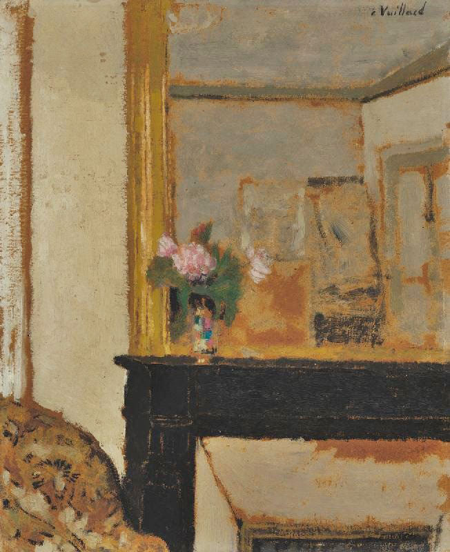 Vase Of Flowers On A Mantelpiece by Edouard Vuillard