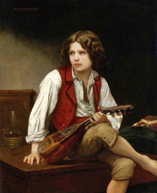 An Italian With A Mandoline by William Bouguereau