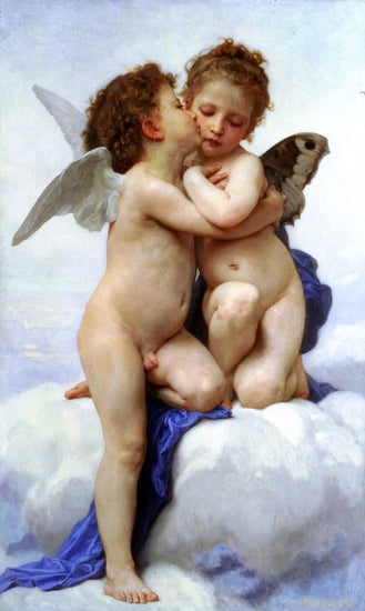 Cupid And Psyche As Children by William Bouguereau