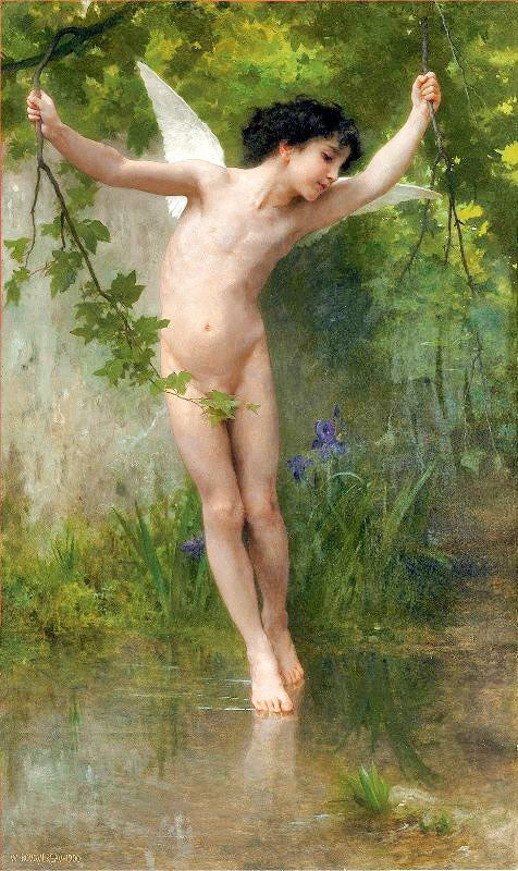 Cupid Flying Over Water by William Bouguereau
