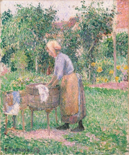 A Washerwoman At Eragny by Camille Pissarro