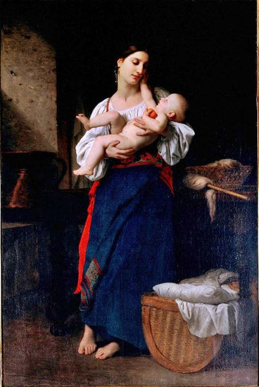 First Caresses, Large Version by William Bouguereau
