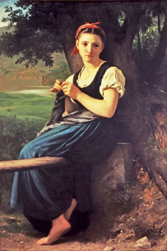 The Knitting Girl by William Bouguereau
