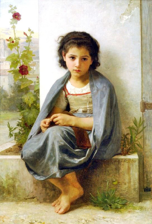 The Little Knitter by William Bouguereau