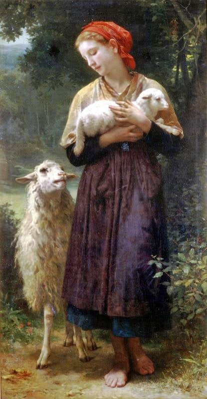 The Newborn Lamb by William Bouguereau