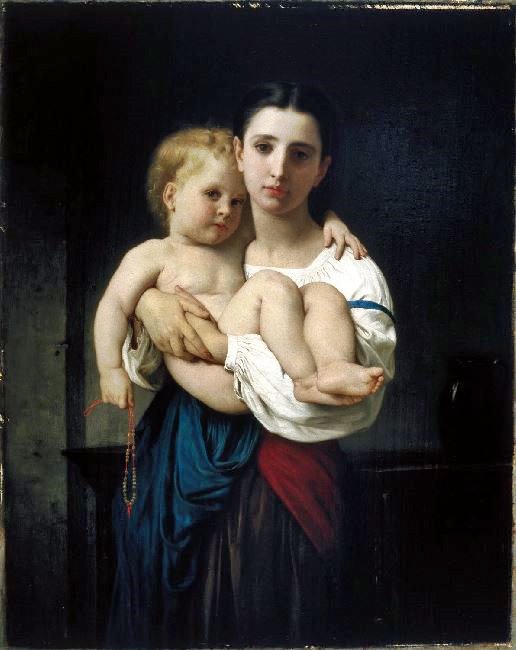 The Elder Sister (Small Version) by William Bouguereau