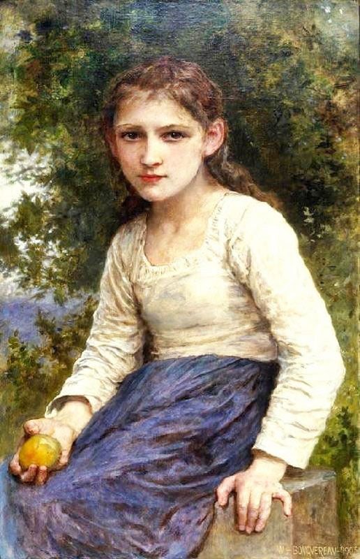 Girl With An Apple by William Bouguereau