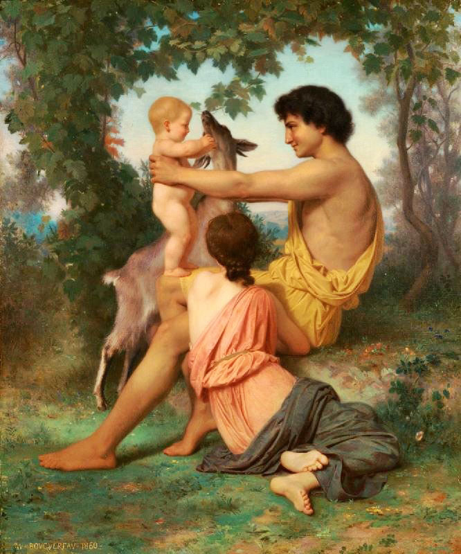 Idyll, Family From Antiquity (Small Version) by William Bouguereau