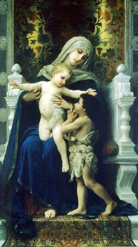 The Virgin, Baby Jesus And Saint John The Baptist by William Bouguereau