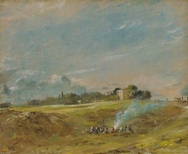 A Bonfire On Hampstead Heath by John Constable