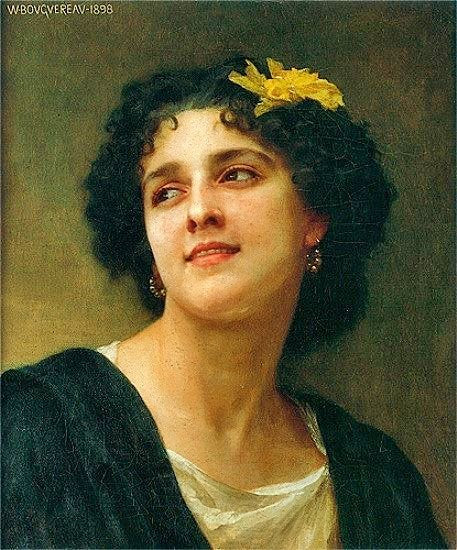 Portrait Of A Brunette by William Bouguereau