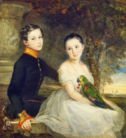 Children With A Parrot by Christina Robertson