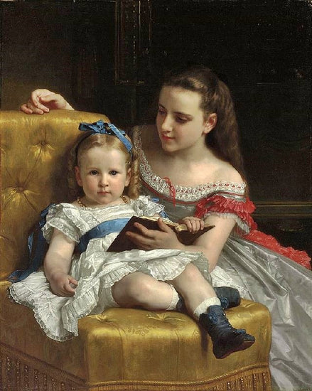 Portrait Of Eva And Frances Johnston by William Bouguereau