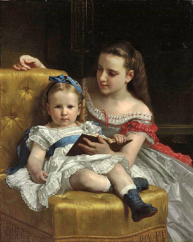 Portrait Of Eva And Frances Johnston by William Bouguereau
