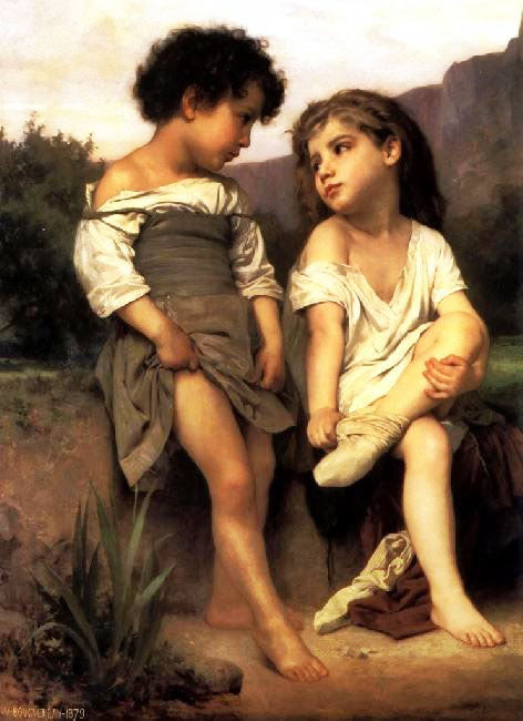 At The Edge Of The Brook by William Bouguereau